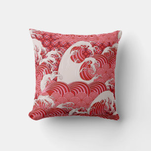 Chinese Waves: Decorative Seamless Style. Cushion