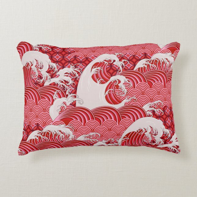 Chinese Waves: Decorative Seamless Style. Decorative Cushion (Front)
