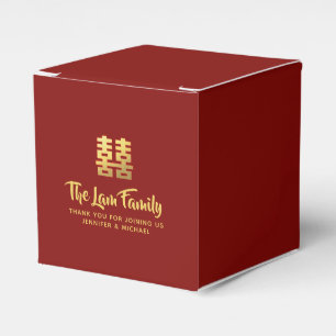 Chinese Wedding  中式婚礼礼盒喜欢个性化的红金现代优雅 Favour Box