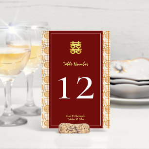 Chinese wedding auspicious peranakan banquet table number