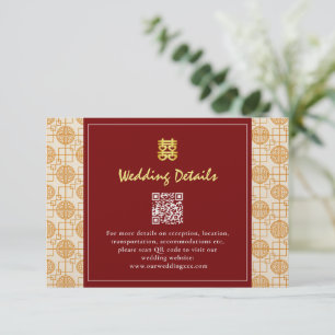 Chinese wedding auspicious peranakan QR code Enclosure Card