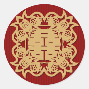 Chinese wedding double happiness red stickers