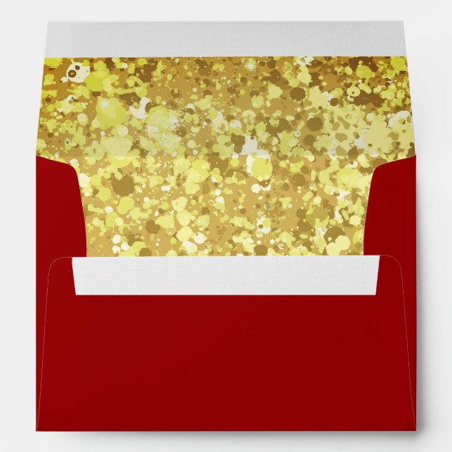 Chinese wedding gold glitter formal red envelope (Back (Bottom))