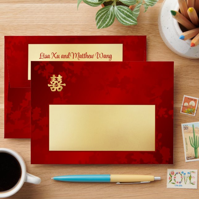  Chinese Wedding Gold Red Envelope (Desk)