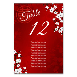 Chinese Wedding Guest Names  Table Number
