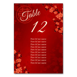 Chinese Wedding Guest Names  Table Number