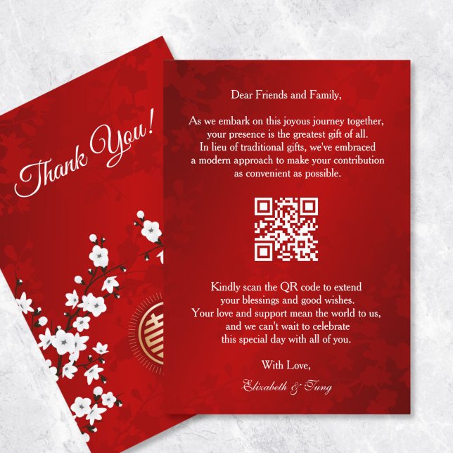 Chinese Wedding QR Code Money Gift Enclosure Card (Creator Uploaded)