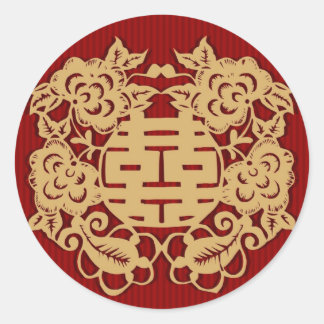 Chinese Wedding (v7) Double Happiness Sticker