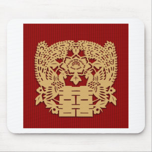 Chinese wedding with double happiness mouse mat