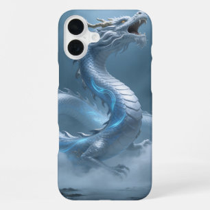 Chinese White Blue Dragon Art Fantasy Design With iPhone 16 Plus Case
