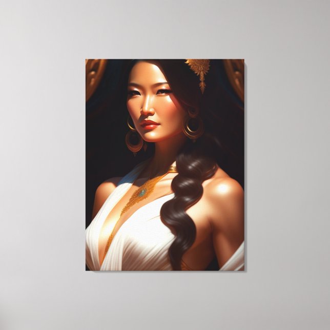 chinese white dress canvas print (Front)
