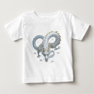 Chinese White Gold Dragon Art Fantasy Design With Baby T-Shirt