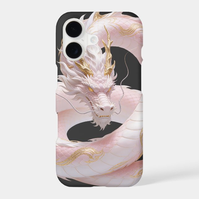 Chinese White Gold Dragon Art Fantasy Design With  iPhone Case (Back)