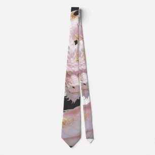 Chinese White Gold Dragon Art Fantasy Design With Tie