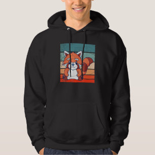 Chinese Wildlife Retro Forest Animal Cute Red Pand Hoodie