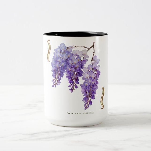 Chinese Wisteria Two-Tone Coffee Mug (Center)