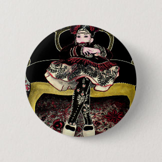 Chinese with flowers 3 6 cm round badge