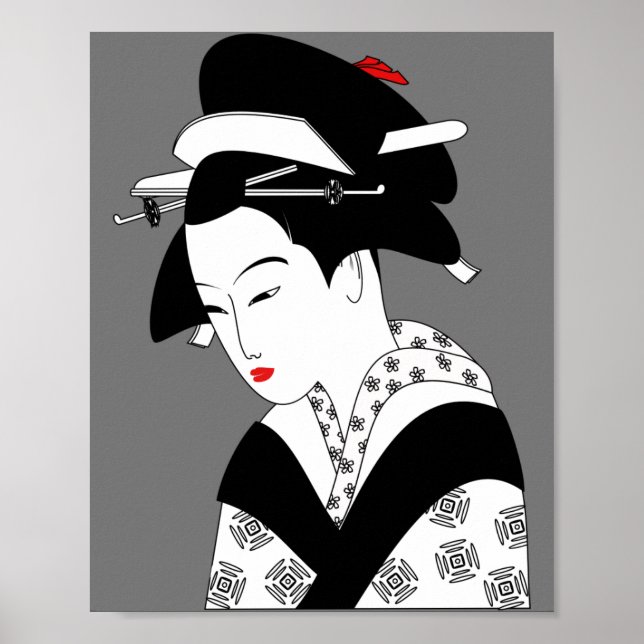 chinese woman geisha traditional poster (Front)