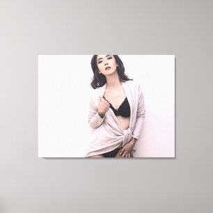 chinese woman showing bra and pants canvas print