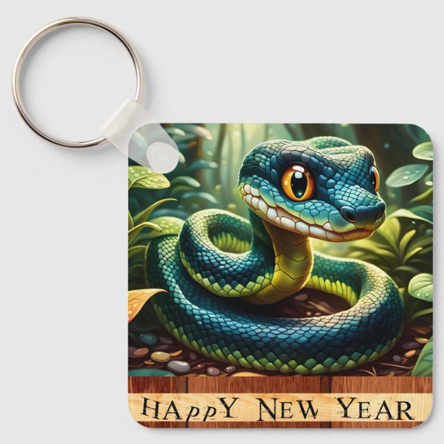 Chinese Wood Snake Year 2025 BSqK Key Ring (Front)