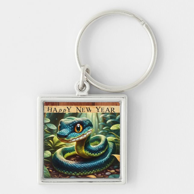 Chinese Wood Snake Year 2025 MSqK Key Ring (Front)