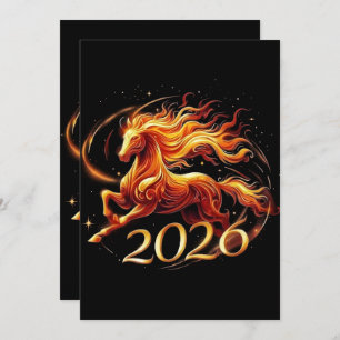 Chinese Year of Horse 2026 Celebrations Holiday Card
