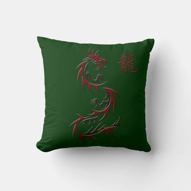 Chinese Year of the Dragon Asian Dragon Pillow (Front)