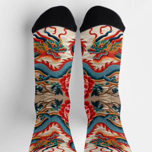Chinese Year of the Dragon Birthday "Embroidery" Socks