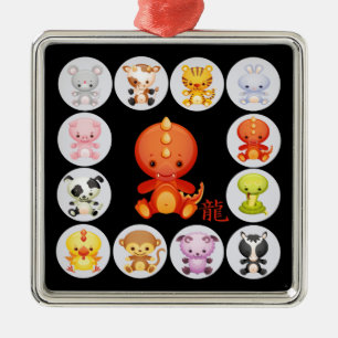 Chinese Year of the Dragon Metal Tree Decoration