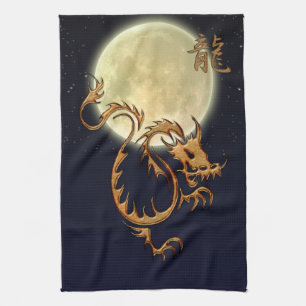 Chinese Year of the Dragon & Moon Asian Towels