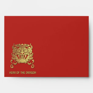 Chinese Year of the Dragon Red Gold Envelope