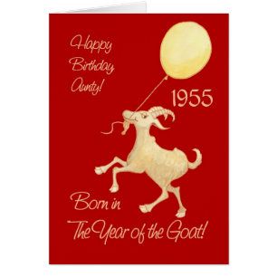 Chinese Year of the Goat 1955 Birthday for Aunt