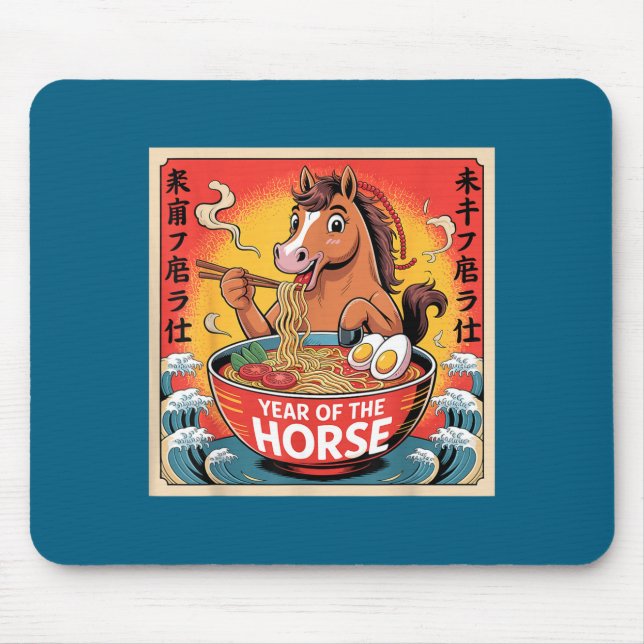 Chinese Year Of The Horse 2026 Ramen Zodiac Illust Mouse Mat (Front)