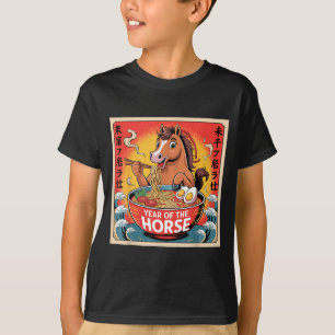 Chinese Year Of The Horse 2026 Ramen Zodiac Illust T-Shirt