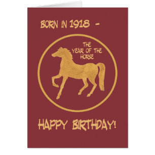 Chinese Year of the Horse Birthday Card, 1918