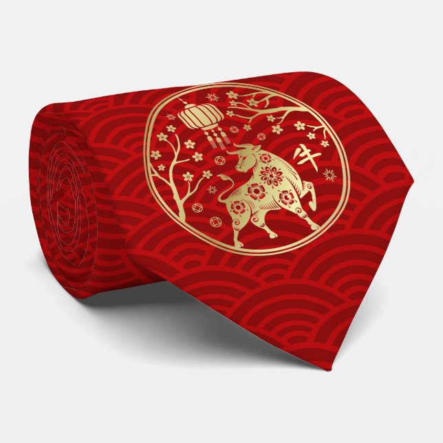 Chinese Year of the Ox 2021 Tie (Rolled)