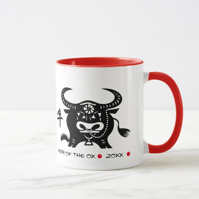 Chinese Year of the Ox | Custom Year & Name Gift Mug (Right)