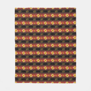 Chinese Year of the Ox Elegant Floral Fleece Blanket