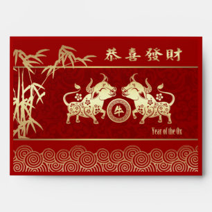 Chinese Year of the Ox Hong Bao Traditional Red Envelope