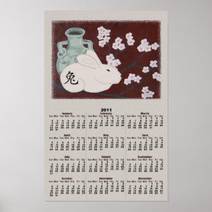 Chinese Year of the Rabbit Calendar Poster