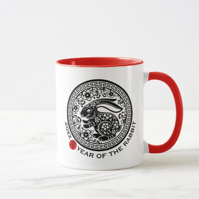 Chinese Year of the Rabbit | Custom Year & Name Mug (Right)