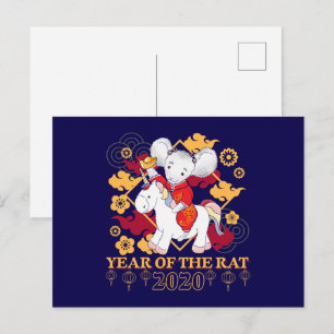 Chinese Year of the Rat 2020 Unicorn Postcard