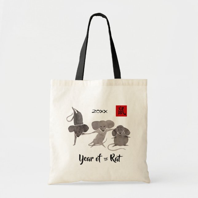 Chinese Year of the Rat |  Custom Year Tote Bag (Front)