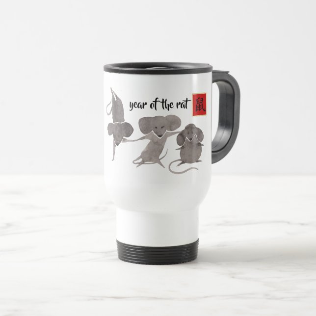 Chinese Year of the Rat | Custom Year Travel Mug (Front Right)