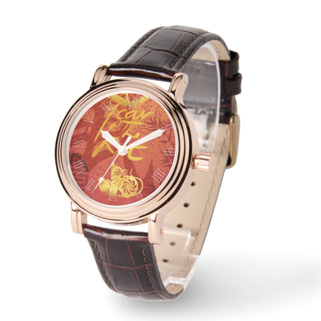 Chinese Year of the Rat Zodiac Birthday W Watch (Angle)