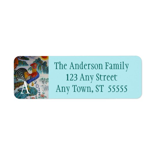 Chinese Year of the Rooster 2017 w/ Initial Return Address Label