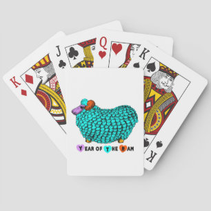 Chinese Year of the Sheep Turquoise Playing Cards