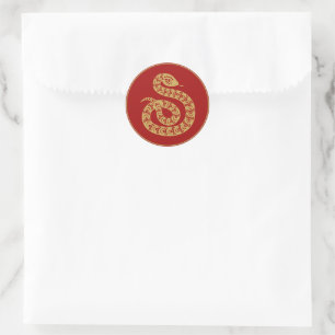 Chinese Year of the Snake Classic Round Sticker