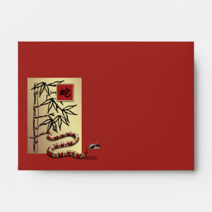 Chinese Year of the Snake Red Gold Hongbao Envelope