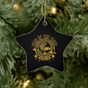 Chinese Year of the Tiger 2022 Silhouette Ceramic Tree Decoration